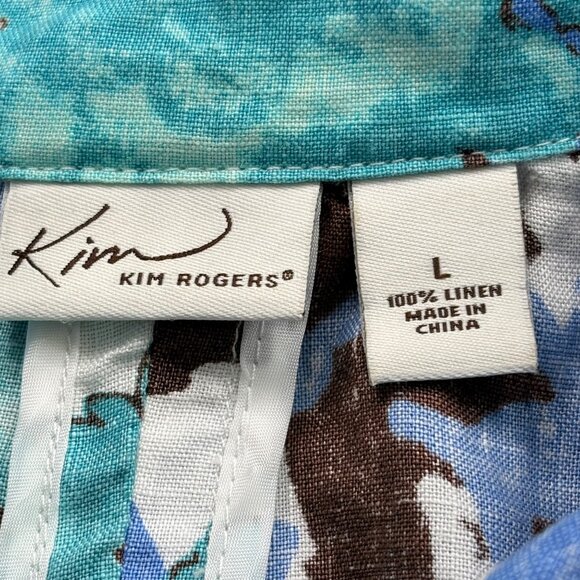 Kim Rogers Jacket Womens Large‎ Floral Linen Blazer Multicolor Cottagecore - Picture 2 of 13